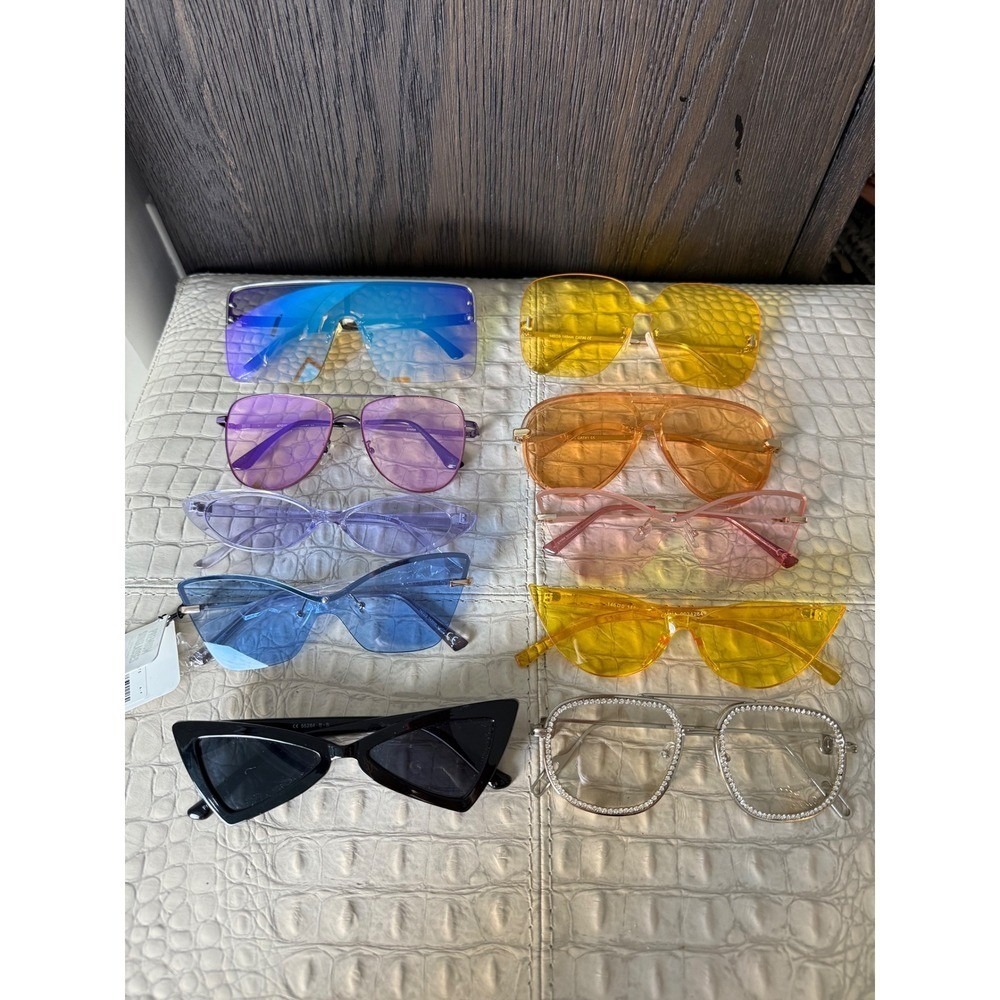 Lot of 10 Trendy Sunglasses – Y2K, Festival, Streetwear, Brand New - Picture 2 of 11